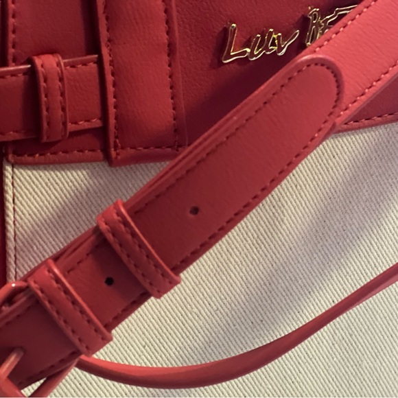 Luv Betsey by Betsey Johnson Red & Cream Heart Satchel Crossbody Bag NWT - Picture 5 of 9